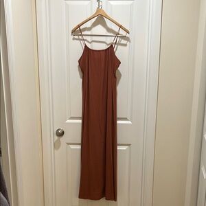 NATURAL LIFE Brown Spaghetti Strap Slip Maxi Dress